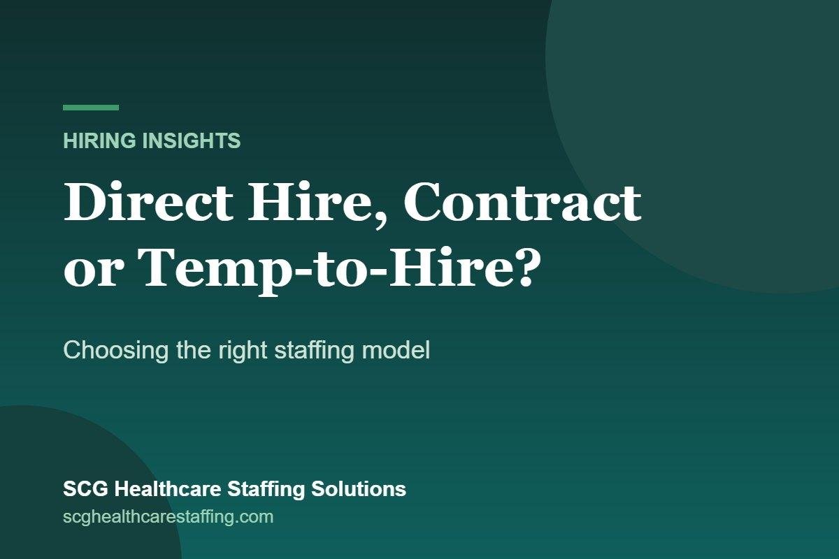 Direct Hire, Contract or Temp-to-Hire? Choosing the Right Staffing Model